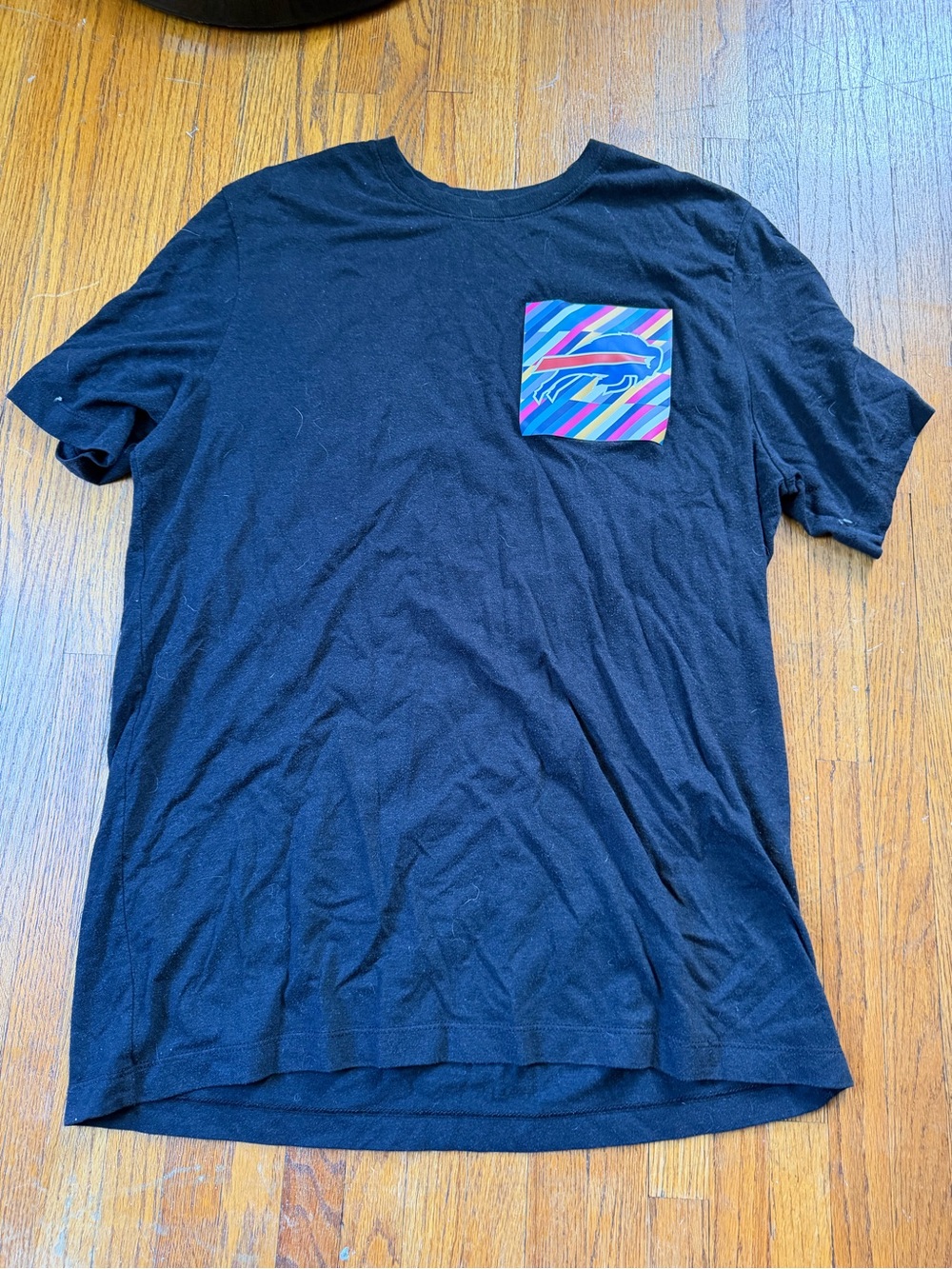 Nike Black Short-Sleeve Tee with Colorful Pocket Graphic